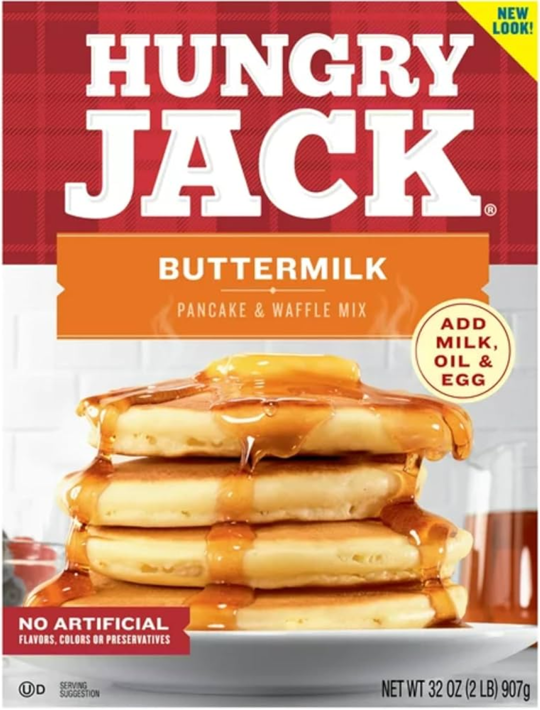 HUNGRY JCK BUTTERMILK PANCAKE & WAFFLE MIX 907G
